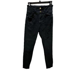 FRAME Women's Jeans 28 Black Denim Stretch Straight Legs
